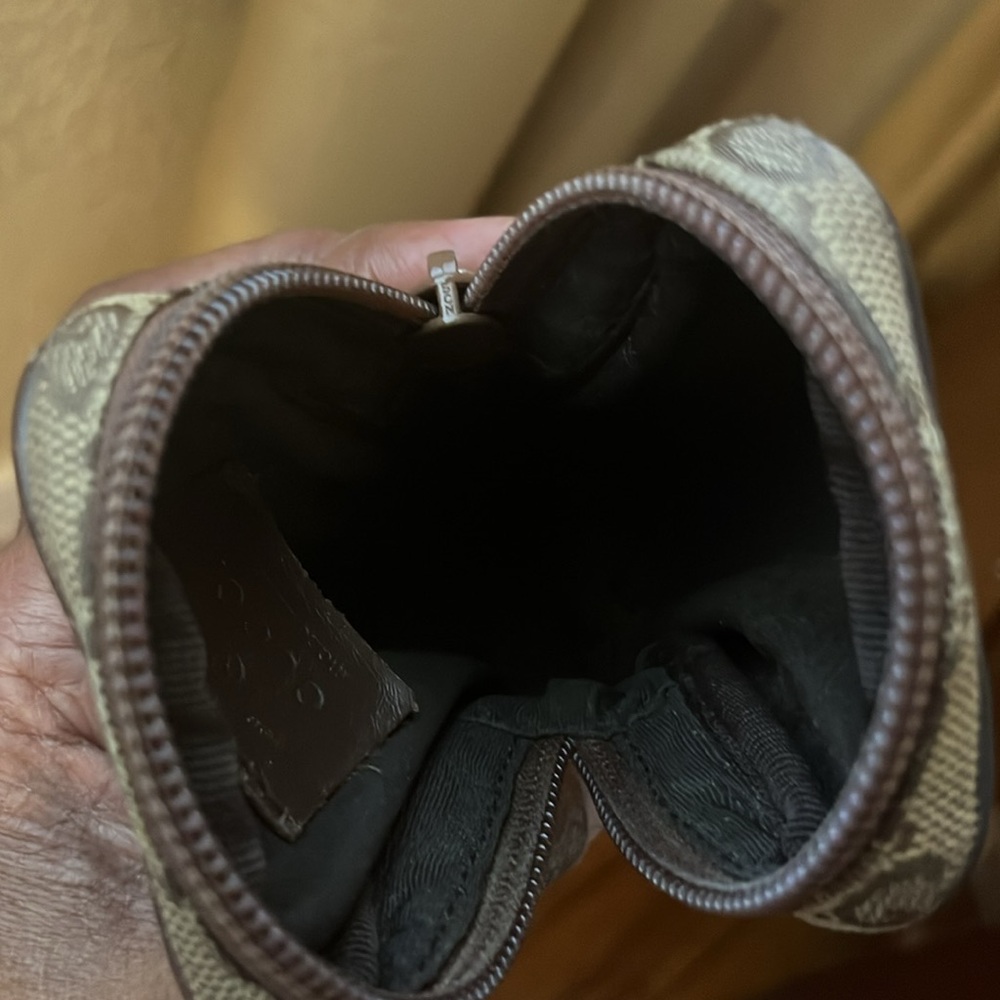 Gucci Brown Monogram Pouch Euc - image 4
